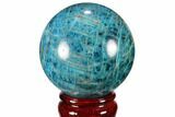 Bright Blue Apatite Sphere - Madagascar #100313-1